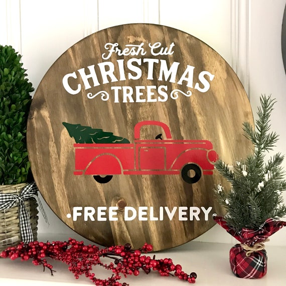 Christmas wood sign - farmhouse wood sign - Custom holiday lazy Susans Il_570xn