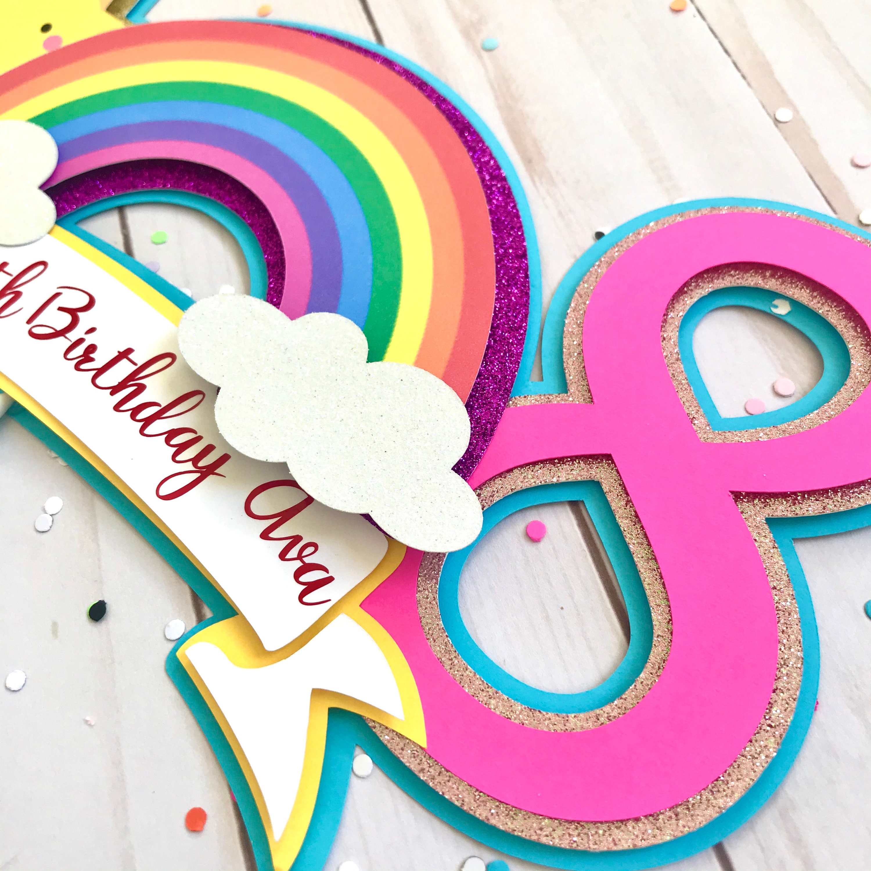 Rainbow Birthday Banner Rainbow Birthday Decorations Rainbow Themed  Birthday Party Rainbow Themed Baby Shower 