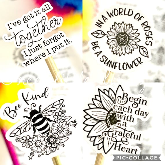 Phone sticker Mandala Jellyfish Sticker laptop sticker Positive quote sticker handmade sticker Journal sticker Planner Sticker