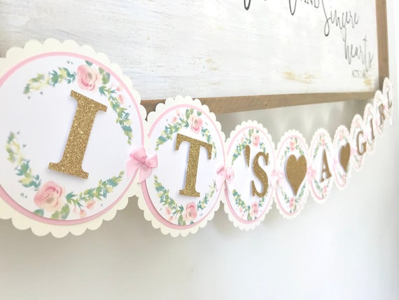 It's A Girl Banner - Garden Themed Baby Shower Decorations - Baby Shower Decorations Il_570xn