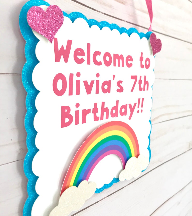 Rainbow Birthday Door sign Rainbow Birthday Party