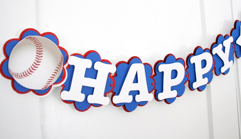 Baseball Birthday Banner Baseball first birthday banner Birthday Banner Baseball birthday decorations concessions banner image 2