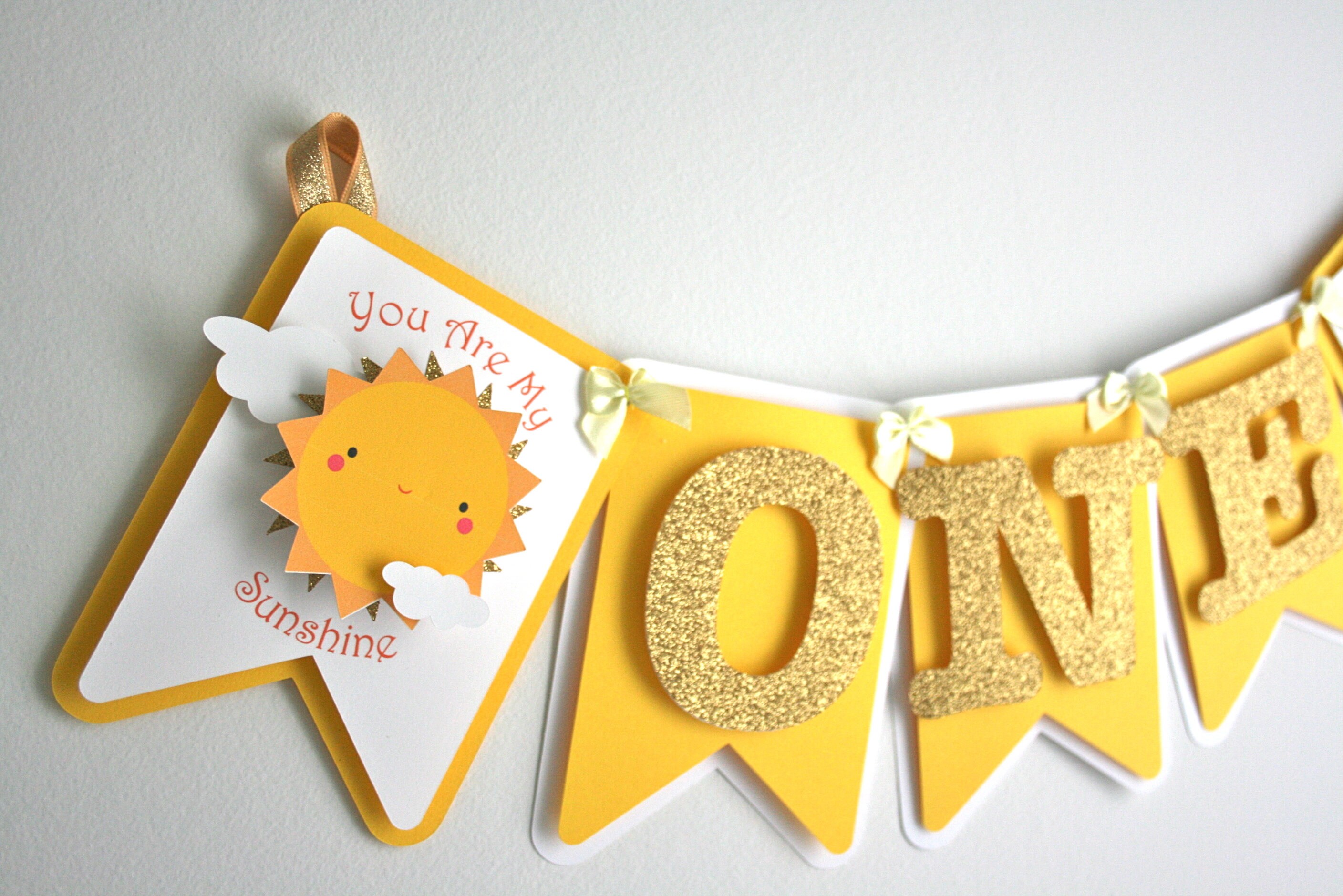 Sunshine High Chair Banner, You Are My Sunshine, Sun 1st Birthday