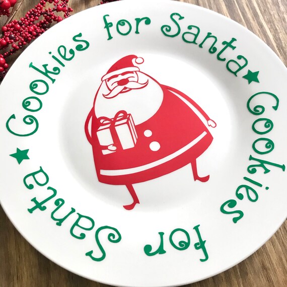 Cookies for Santa plate - Personalized cookies for pants plate Il_570xn
