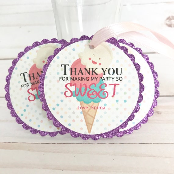 Ice Cream Birthday Thank You Tags - Ice Cream Party Decorations Il_570xn