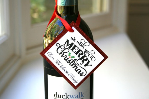 Personalized Christmas Tags - Personalized Wine Tags - Holiday Gift Tags Il_570xn