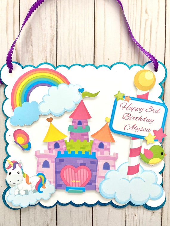Rainbow Unicorn Birthday Decorations - Rainbow Birthday Party - Rainbow Unicorn Party Supplies Il_570xn