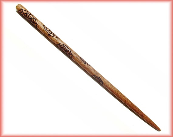 James Spiderweb Real Mahogany Wood Wand, Mahogany, Real Wood Wand