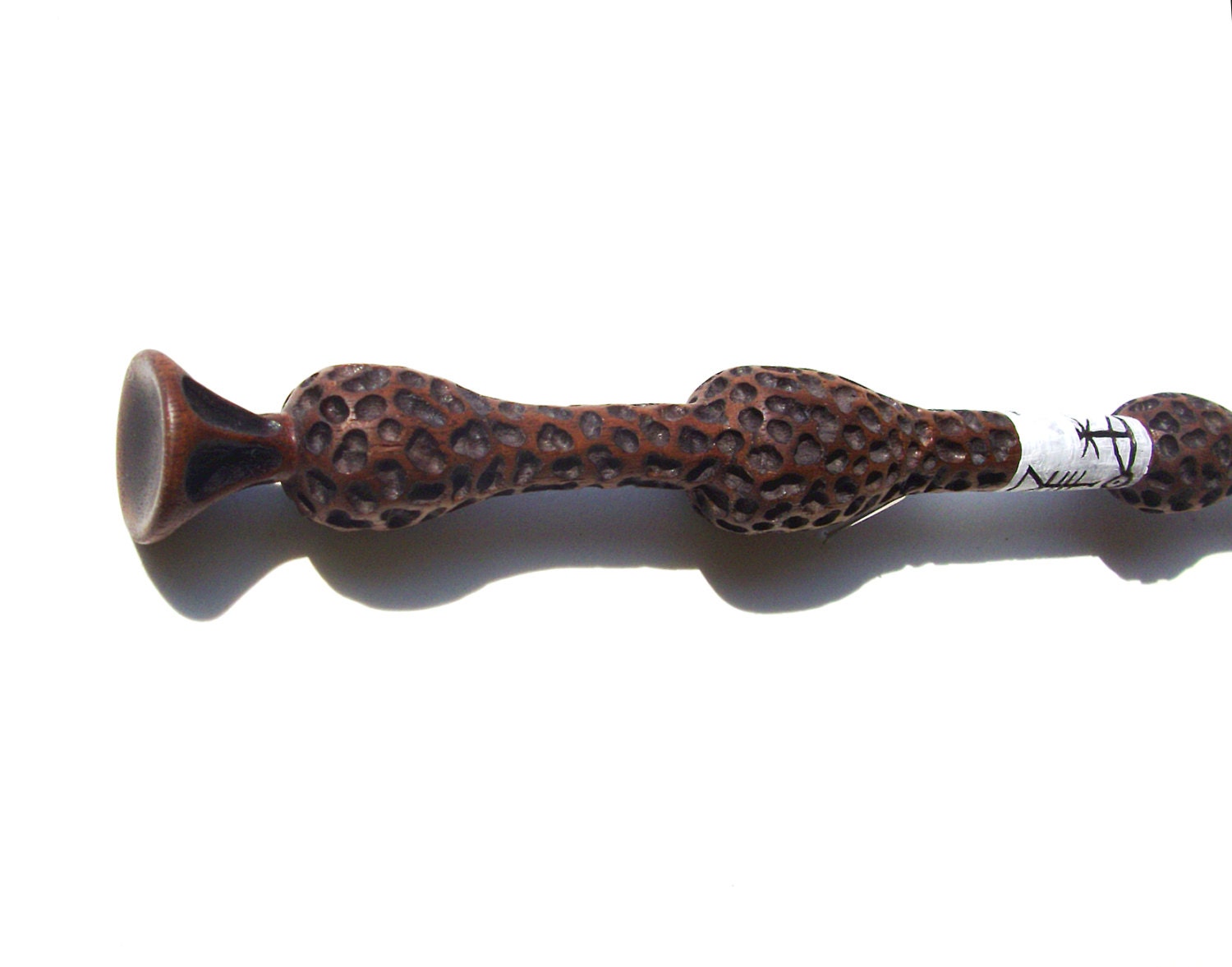 Elder Wand, Fully Hand-carved Real Black Walnut Wood,  Real wood wand…