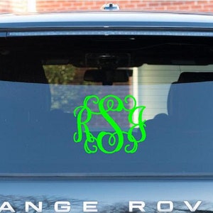 Vine Font 3 Letter Monogram - Custom Vinyl Decal - Great Gift - Choose Color and Size - Great For Car Laptop Mirror Tablet - Oracal Sticker