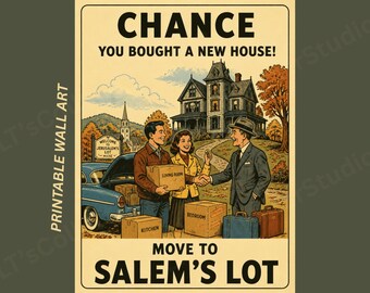 Salem’s Lot Horror Monopoly Poster | Chance Card Vampire Wall Art