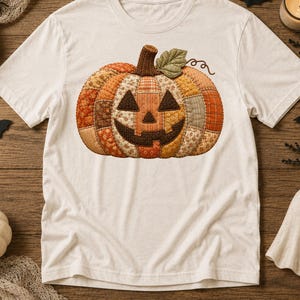 Jack O Lantern PNG | Pumpkin Quilt Art | Heirloom Patchwork Pumpkin | Halloween PNG | Digital Download image 6