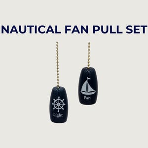 Nautical Ceiling Fan Pull Chain Set – Sailboat & Helm Light Fan Pulls