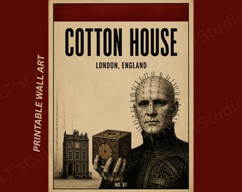 Hellraiser Pinhead Horror Poster | Monopoly Inspired Cotton House Property Wall Art