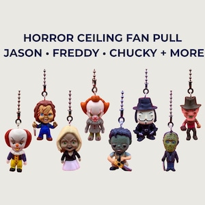 Horror Ceiling Fan Pull Chain – Jason, Freddy, Chucky, Pennywise, Mini Figures