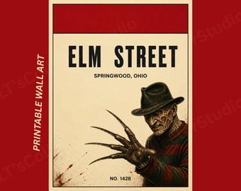 Nightmare on Elm Street Horror Poster | Freddy Krueger Monopoly Property Wall Art