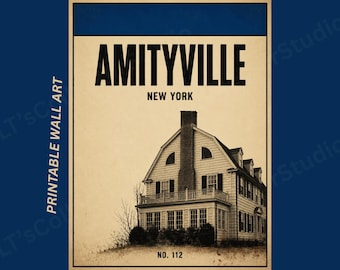 Amityville Horror Monopoly Poster | Amityville House Property Card Wall Art