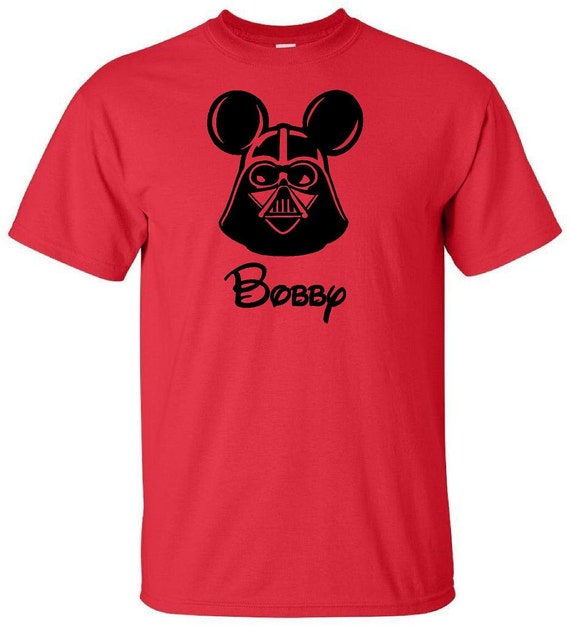 Darth Vader Mickey Mouse Ears and Name Funny Star Wars T Shirt Youth Unisex Kids Gildan Disney Episode 9 the Rise of Skywalker Vacation Etsy UK