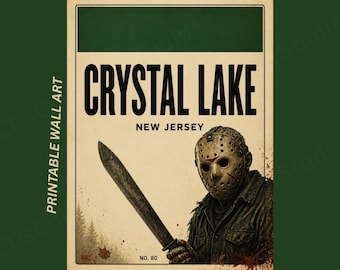Friday the 13th Horror Monopoly Poster | Jason Crystal Lake Property Card Wall Art