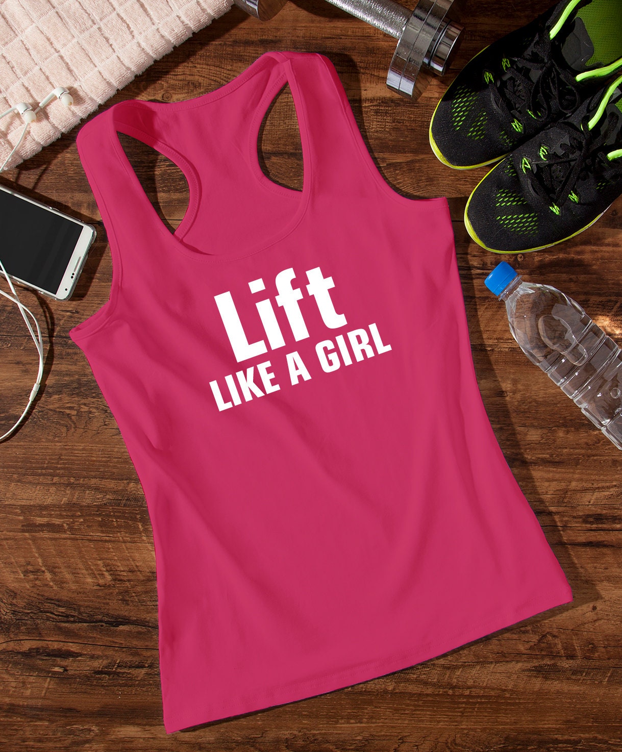 Lift Like A Girl Tank Top Weightlifting Fitness Gym Running Etsy