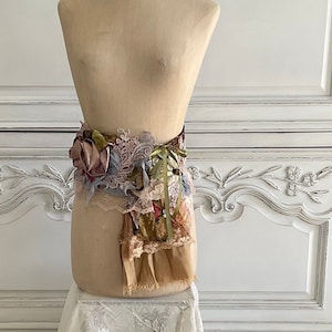 Fabric Art-To-Wear Belt Vintage Inspired Statement Accessory, Wearable  Art Belt,