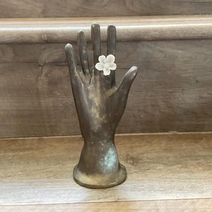 Vintage Brass Hand Statue Jewelry Display, Ring Holder