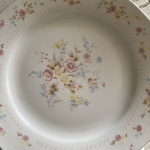 Vintage Shabby Chic Diner Plate, Faded Pastel Colors Collectible Dish