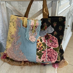 Boho Chic Shoulder Bag Wearable Art  Mori Girl Purse Whimsical Hand Bag