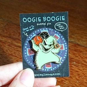 Nightmare before Christmas Oogie Boogie glow in the dark enamel pin image 2