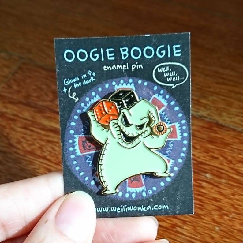 Nightmare before Christmas Oogie Boogie glow in the dark enamel pin image 2