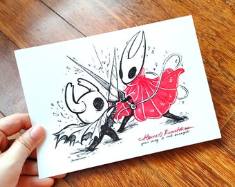 Hollow Knight - Ghost x Hornet A5 print