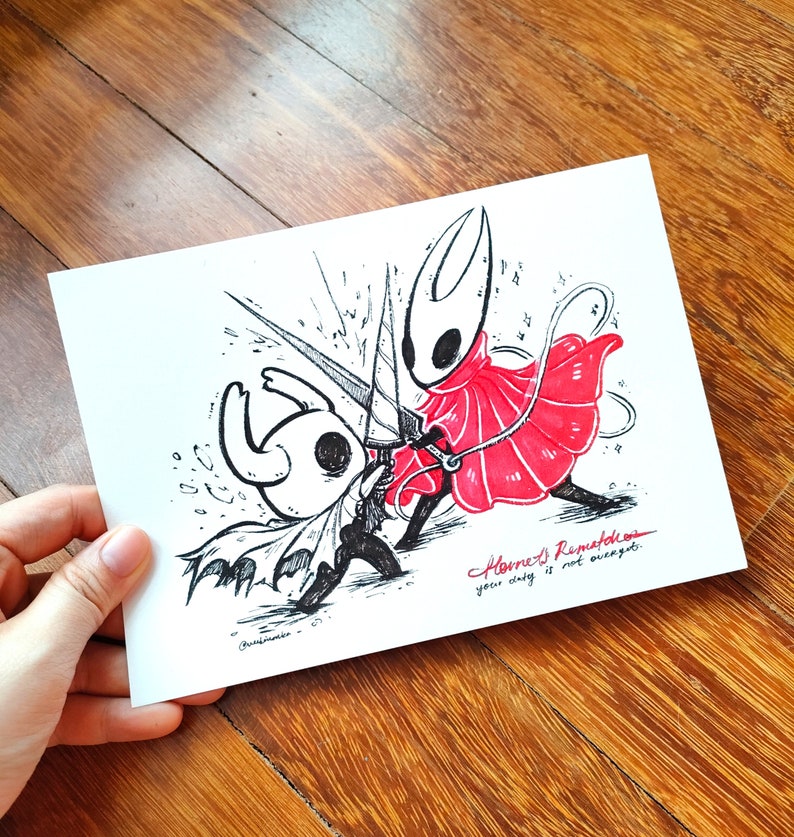 Hollow Knight Ghost X Hornet Hollow Knight Ghost X Hornet A5 Print - Etsy UK