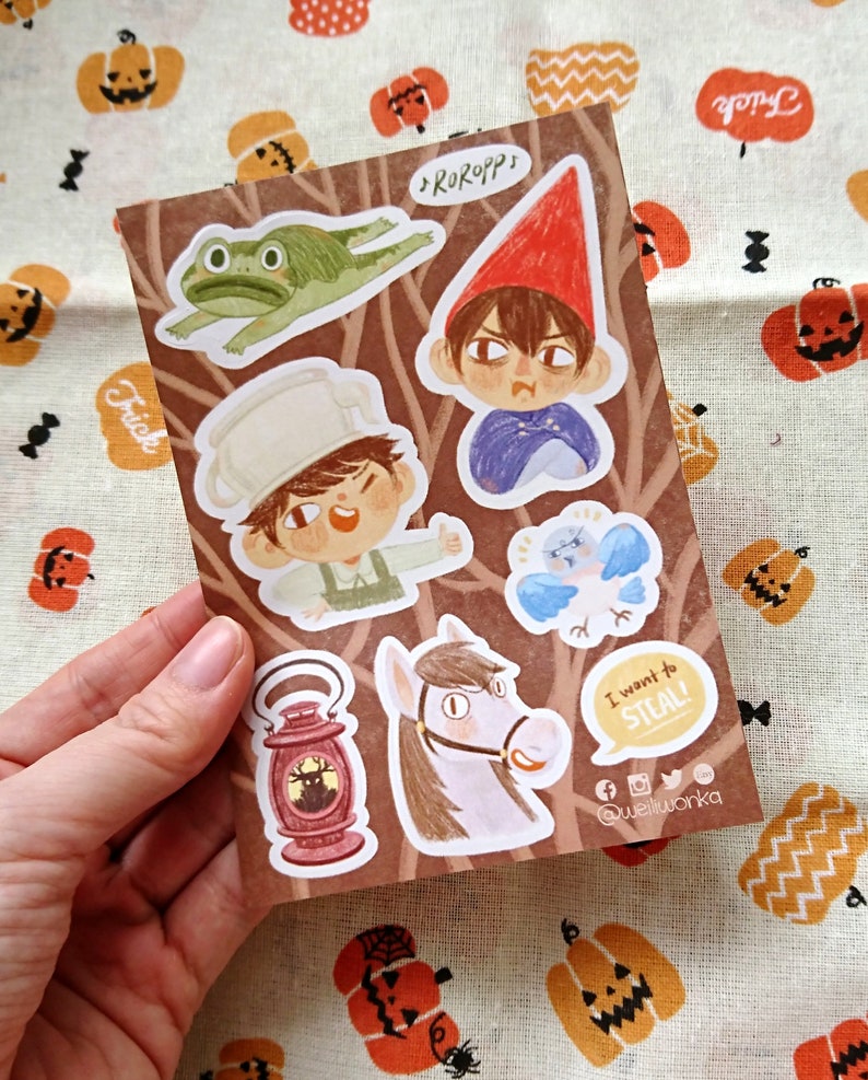 Over the garden wall Pre Cut Stickers A6 Size image 1