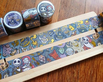 Teapets & Nightmare before christmas Gold foil washi tape ( 3.5cm x 10m )