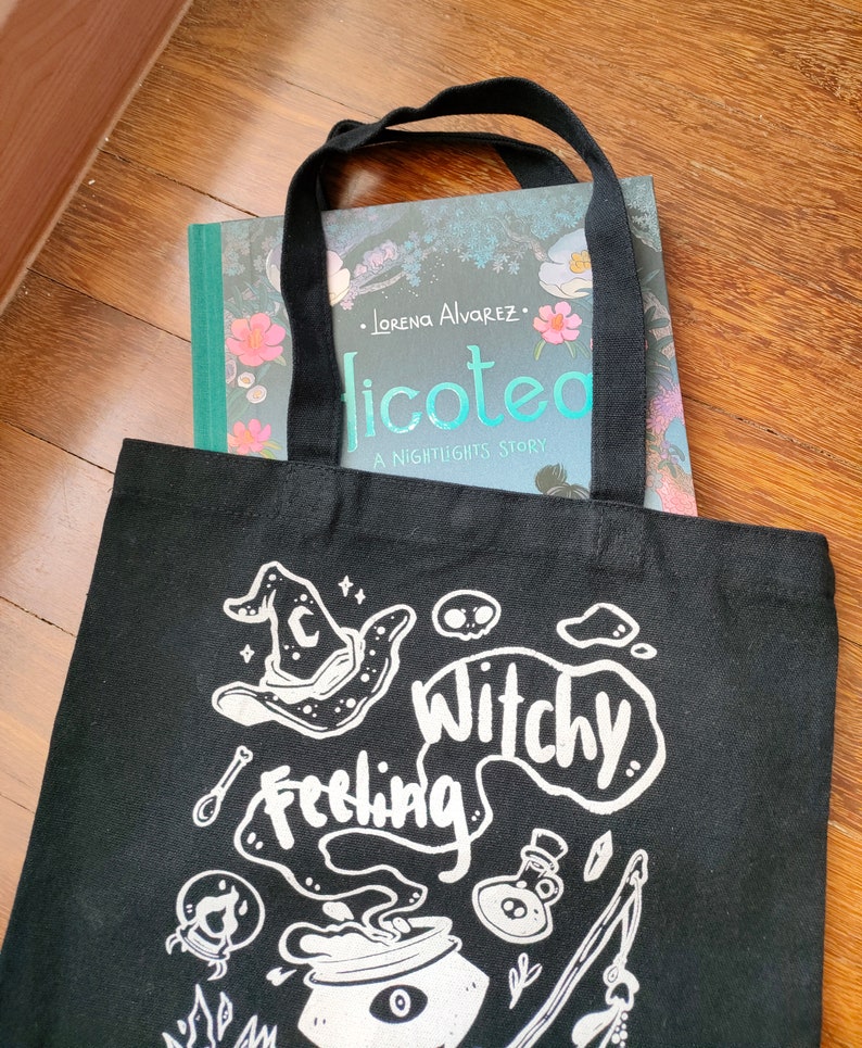 Feeling Witchy / Witchy Feeling Silkscreen Tote Bag 37cm x 35cm image 2