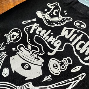 Feeling Witchy / Witchy Feeling Silkscreen Tote Bag 37cm x 35cm image 4