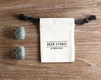 Hop Engraved Beer Stones – With Canvas Pouch, Beer Gifts
