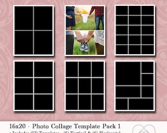 16x20 Photo Template Pack, Collage Design, Photography Template, Design Template, Storyboard, Photoshop, Elements, Affinity Photo, Poster