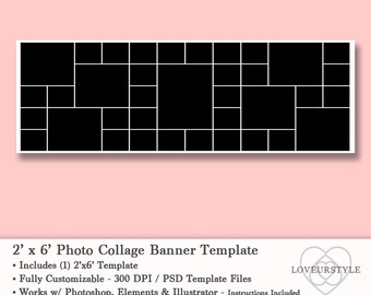 24x36 photo template photo collage poster template etsy