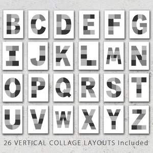8.5x11 Photo Template Pack, Alphabet Template Pack, 26 Letters Included ...
