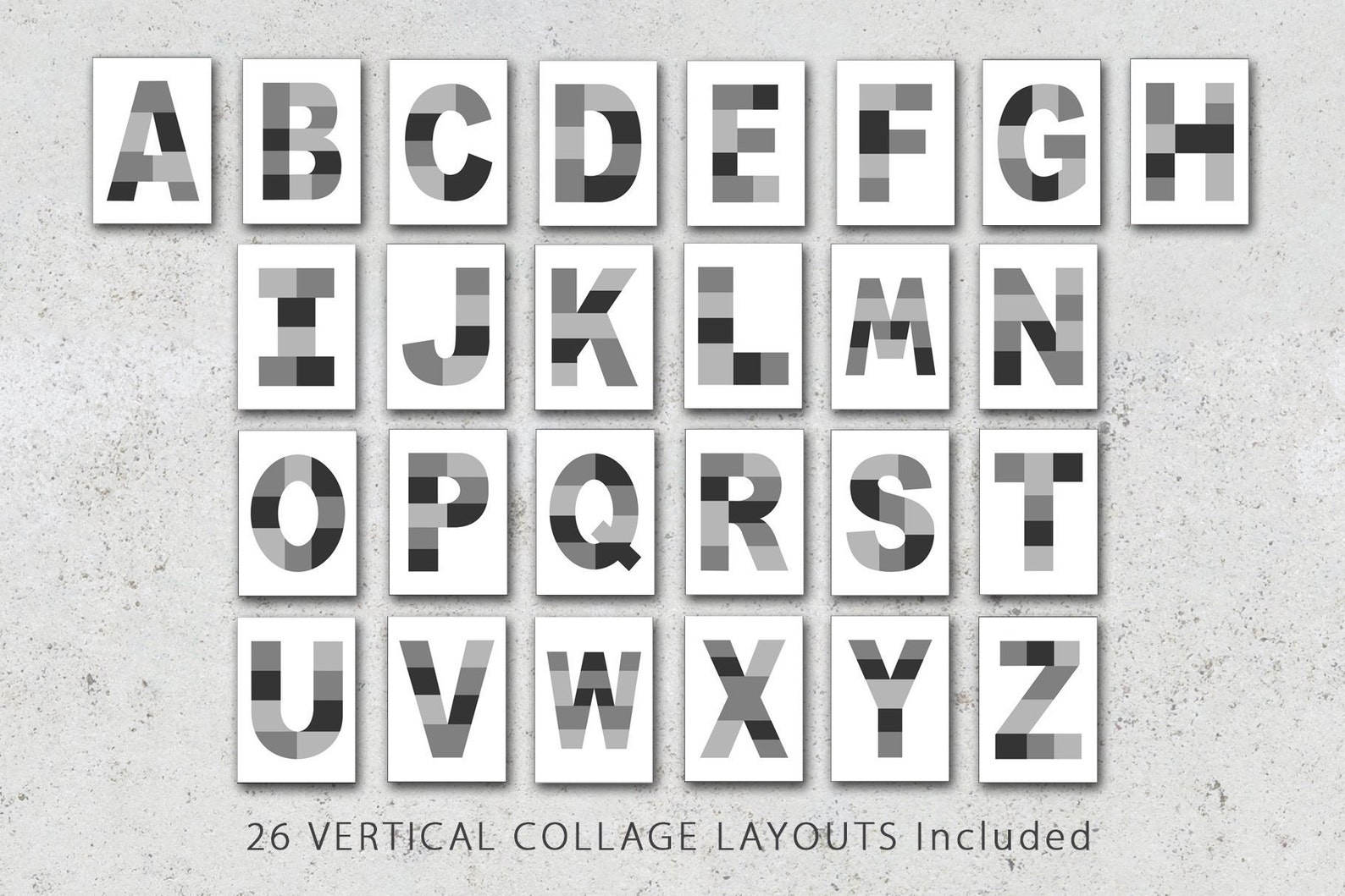 12x12 Photo Template Pack, Alphabet Templates, Letter Templates, Photo ...