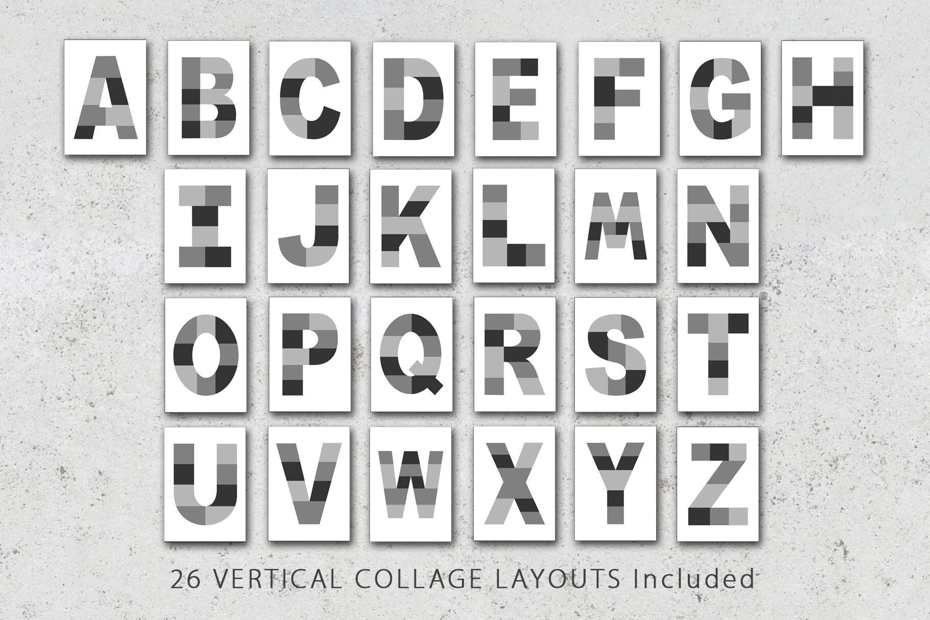 5x7 Photo Template Pack Alphabet Template Pack Letter - Etsy