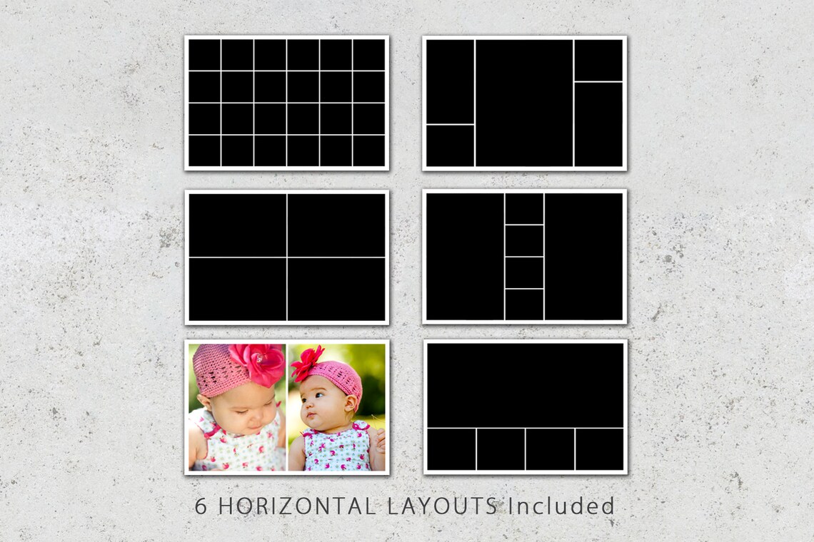 4x6 Photo Template Pack, 12 Photo Card Templates, Photo Collage ...
