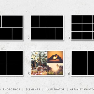 8.5x11 Photo Template Pack, Collage Templates, Portfolio Design, Scrapbook Templates, Photography Templates, Album Design, Book Templates image 2