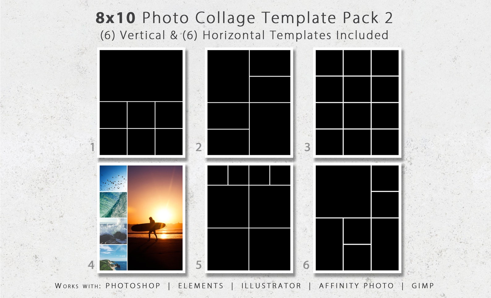 8x10 Photo Collage Templates, Scrapbook, Wedding (digital Download) Etsy