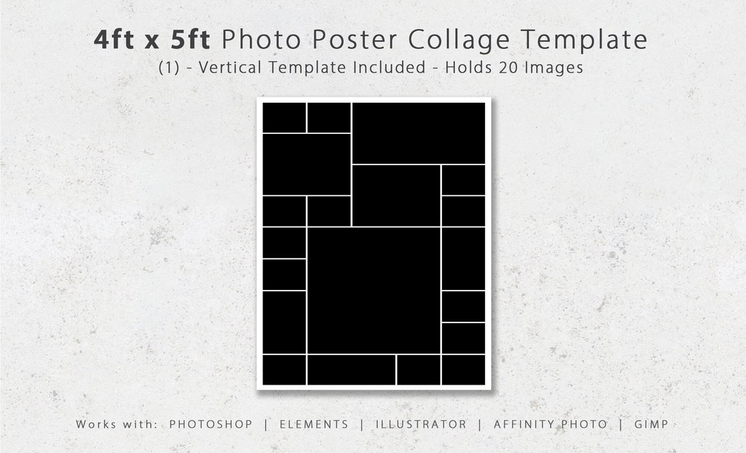 4ftx5ft Photo Template - Holds 20 Images, Poster Template, Photo ...