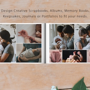 8.5x11 Photo Template Pack, Collage Templates, Portfolio Design, Scrapbook Templates, Photography Templates, Album Design, Book Templates image 5