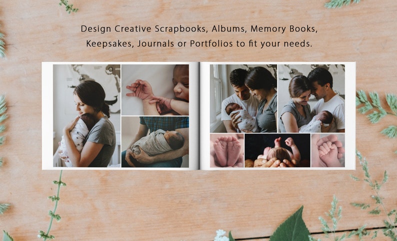 8.5x11 Photo Template Pack, Collage Templates, Portfolio Design, Scrapbook Templates, Photography Templates, Album Design, Book Templates image 5