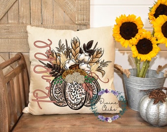 Thankful Pumpkin, pumpkin Throw Pillows, Pillow Case Only NO Inserts/Fall decor, Pool Decor, Couch Pillows