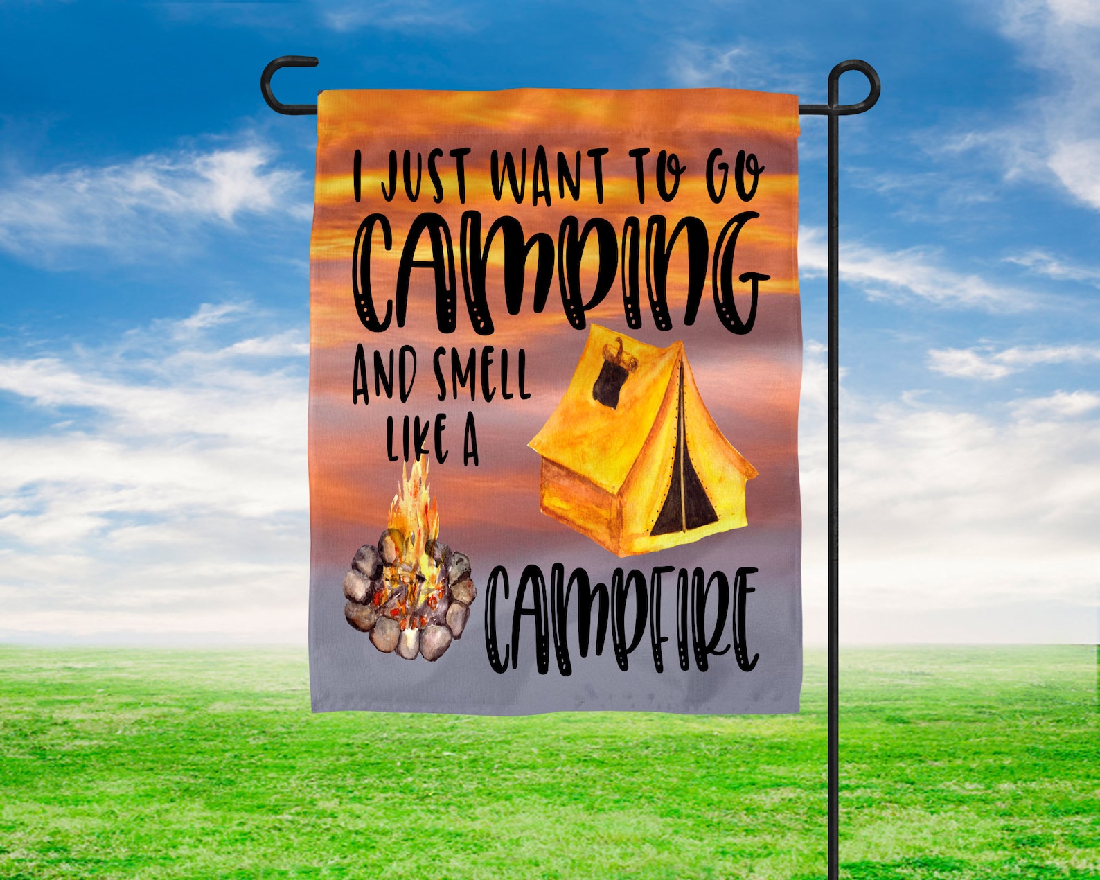 Campfire Flag Camping Flag Camper Flags Outdoor Garden Etsy